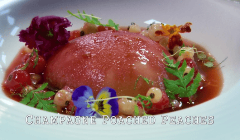 Champagne Poached Peaches