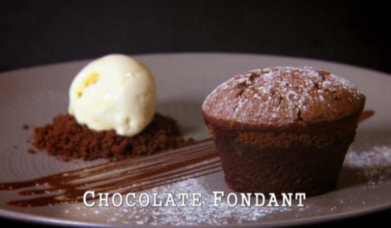 Chocolate Fondant with Vanilla Ice Cream