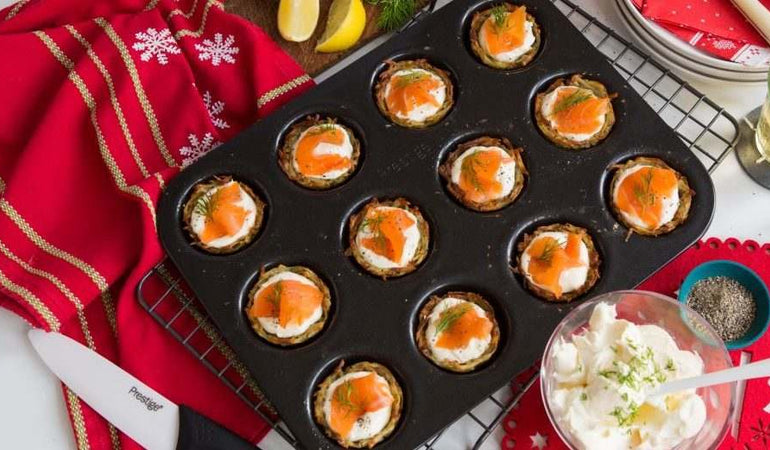 Mini Rosti with Smoked Salmon