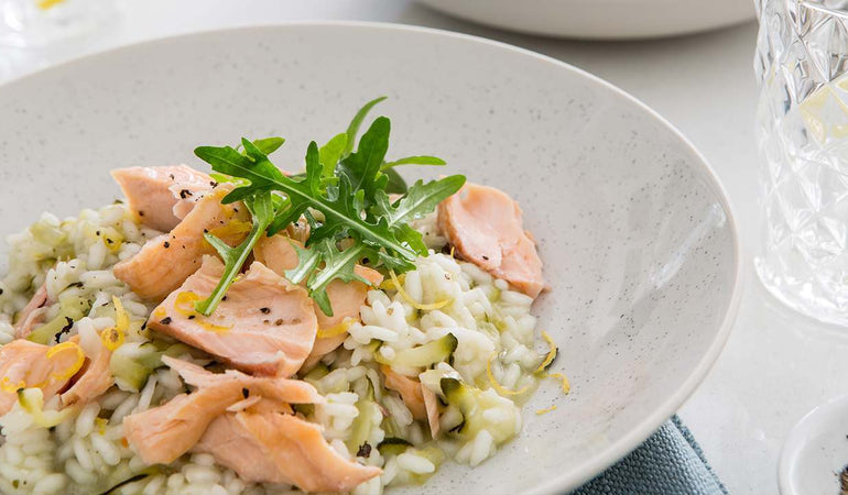 Salmon Risotto With Courgette & Lemon