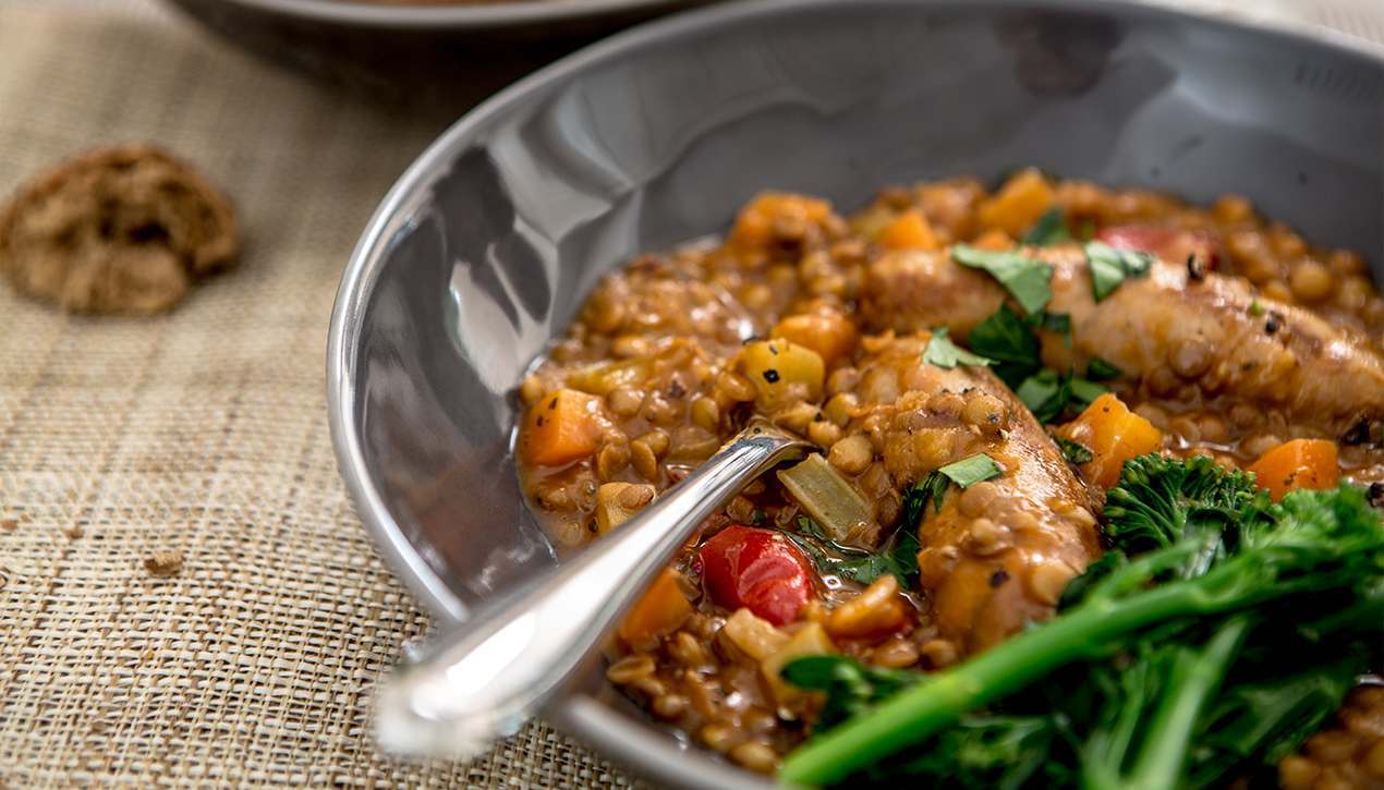 Pressure Cooker Sausage Lentil Casserole Prestige