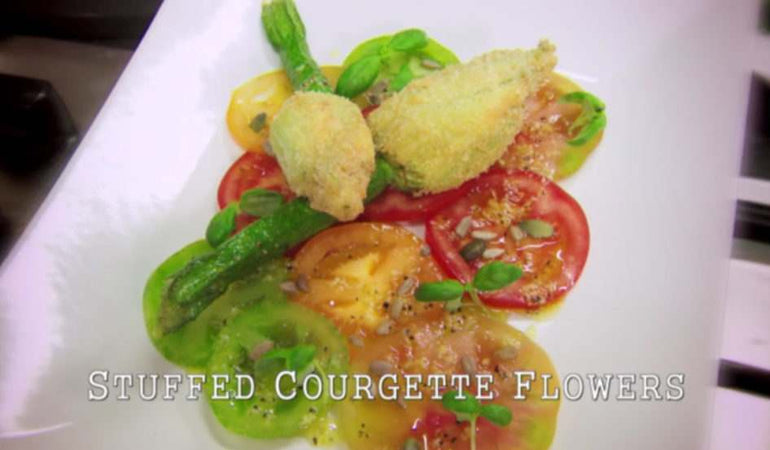 Stuffed Courgette Flowers & Basil