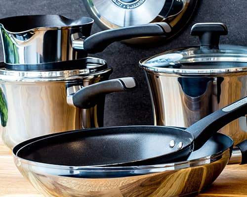 Prestige's stainless steel pan set - the ultimate stainless steel ranges for busy home cooks. Delivering durability & performance.