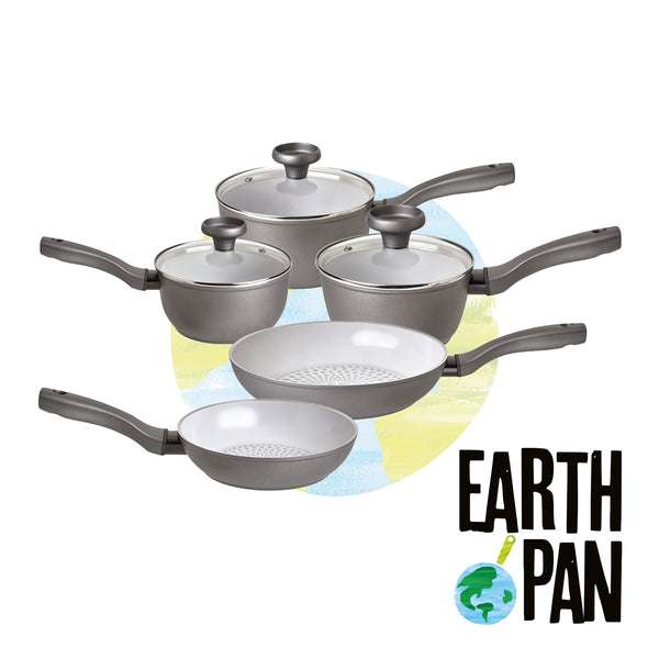 Introducing the Earth Pan Non-Stick Saucepan & Frying Pan Set - 5 Piece, the Eco friendly kitchen essential!