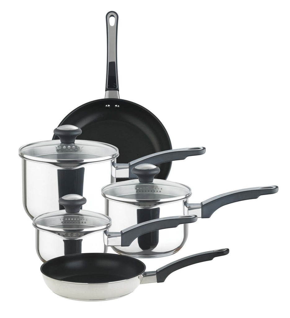 Stainless Steel Induction Saucepan, Lid & Frying Pan Set Prestige
