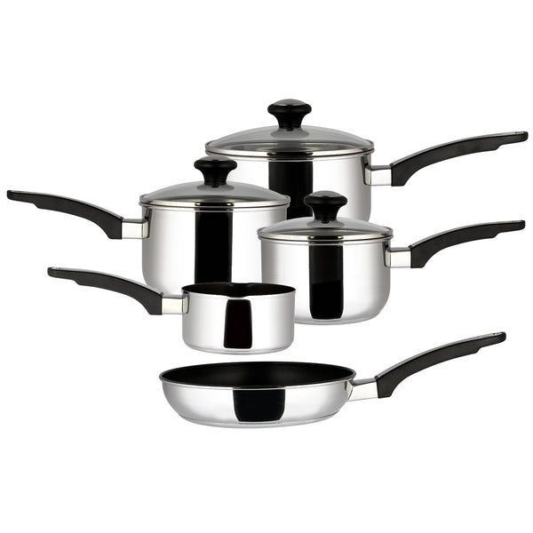 Everyday: Saucepan & Frying Pan Stainless Steel Pan Set - 5 Pieces