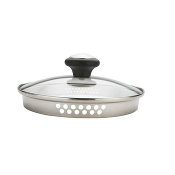 Stainless Steel Induction Saucepan, Strain Lid & Frying Pan Set - 4 Piece