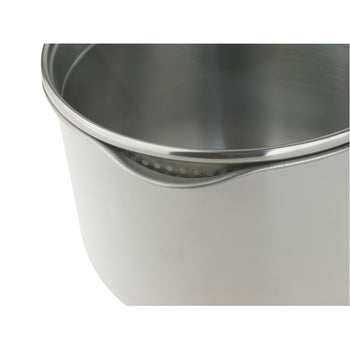 Stainless Steel Induction Saucepan, Strain Lid & Frying Pan Set - 5 Piece
