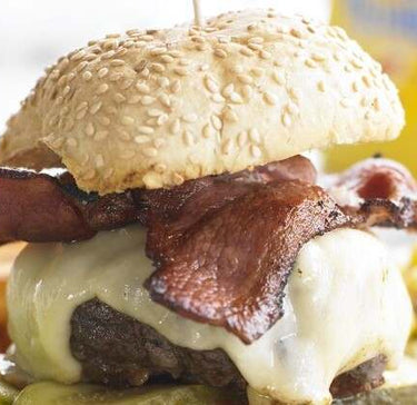 American Style Hamburger with Sweetcorn Relish