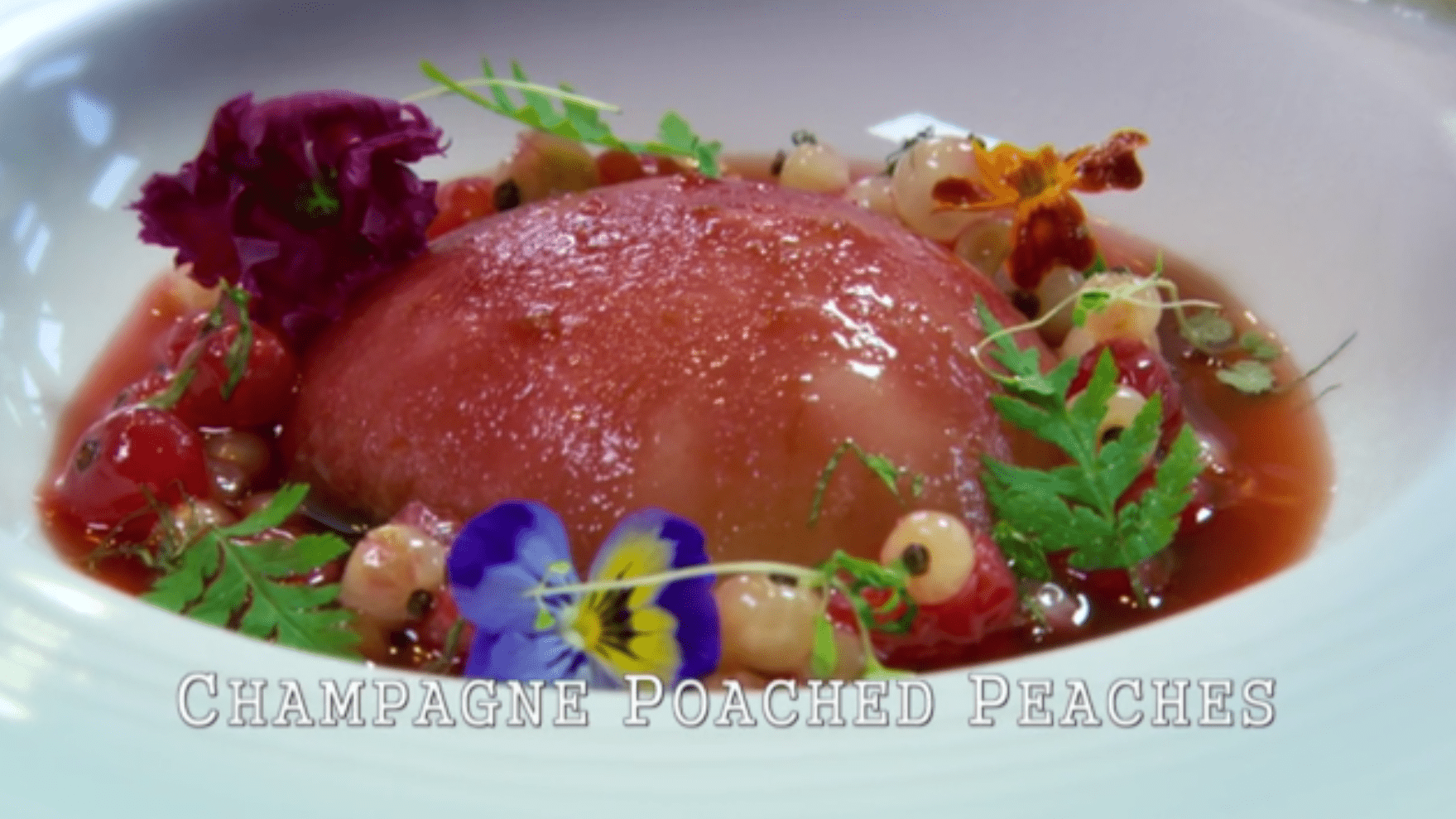 Champagne Poached Peaches