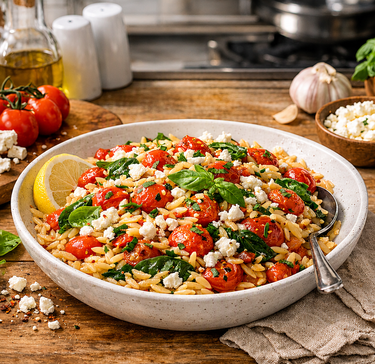 The Ultimate Whipped Feta & Roasted Tomato Orzo Bake