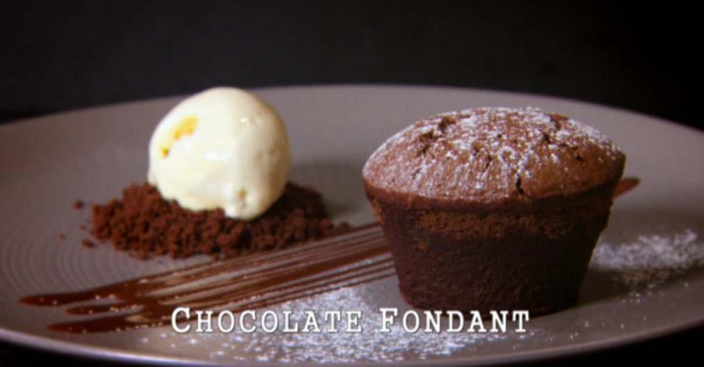 CHOCOLATE FONDANT, VANILLA ICE CREAM