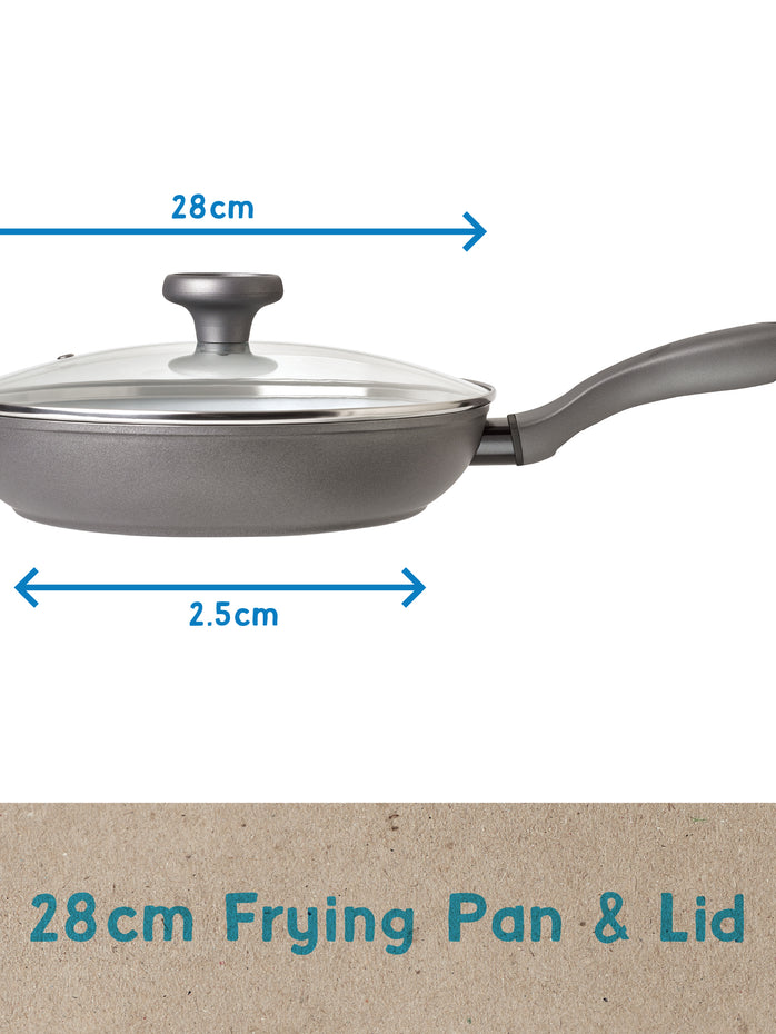 Earth Pan: Ceramic Non-Stick Frying Pan with Lid - 28cm