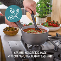 Earth Pan: Ceramic Non-Stick Saucepan & Frying Pan Set - 5 Piece