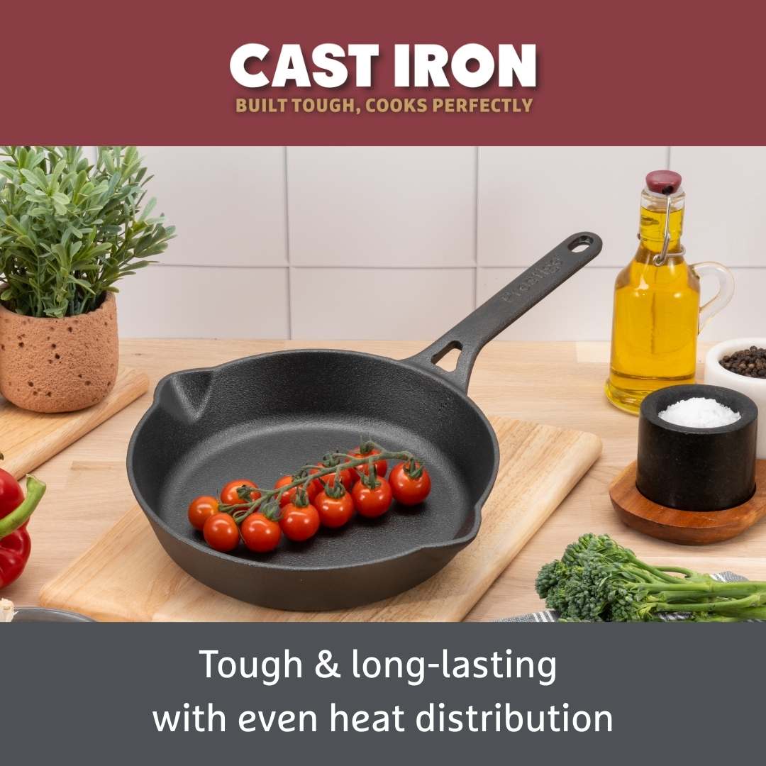 Cast Iron: Frying Pan & Grill Pan Set - 3 Pieces