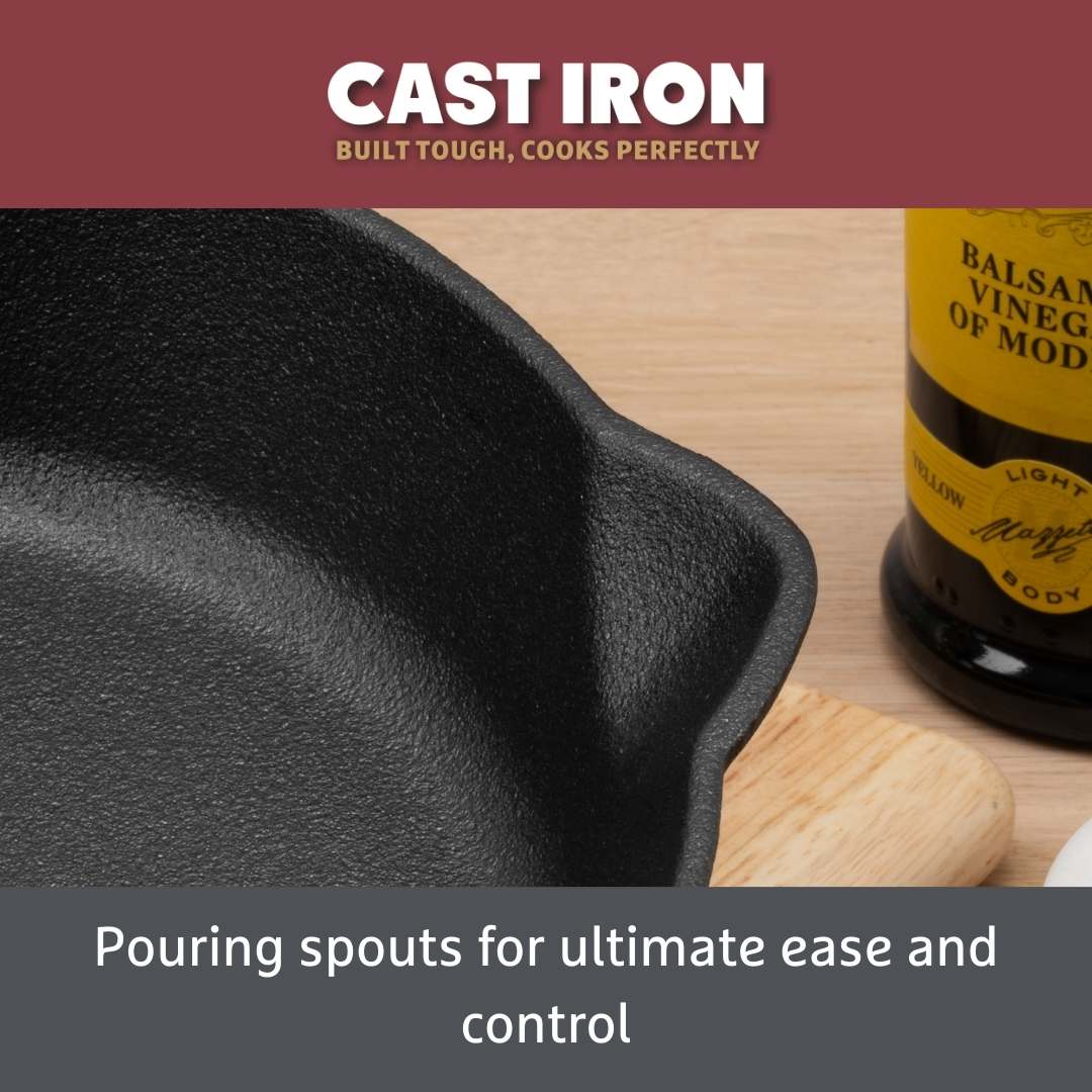 Cast Iron: Casserole & Glass Lid - 5.7L, Frying Pan & Grill Pan Set - 3 Pieces