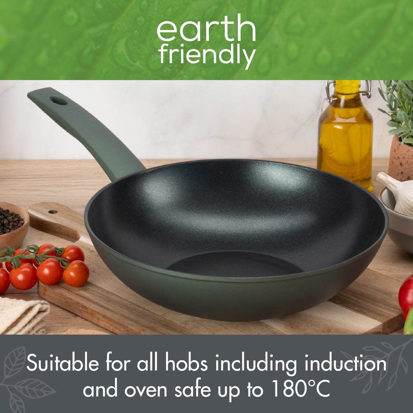 Earth Friendly Non-Stick 28cm Wok All Hobs