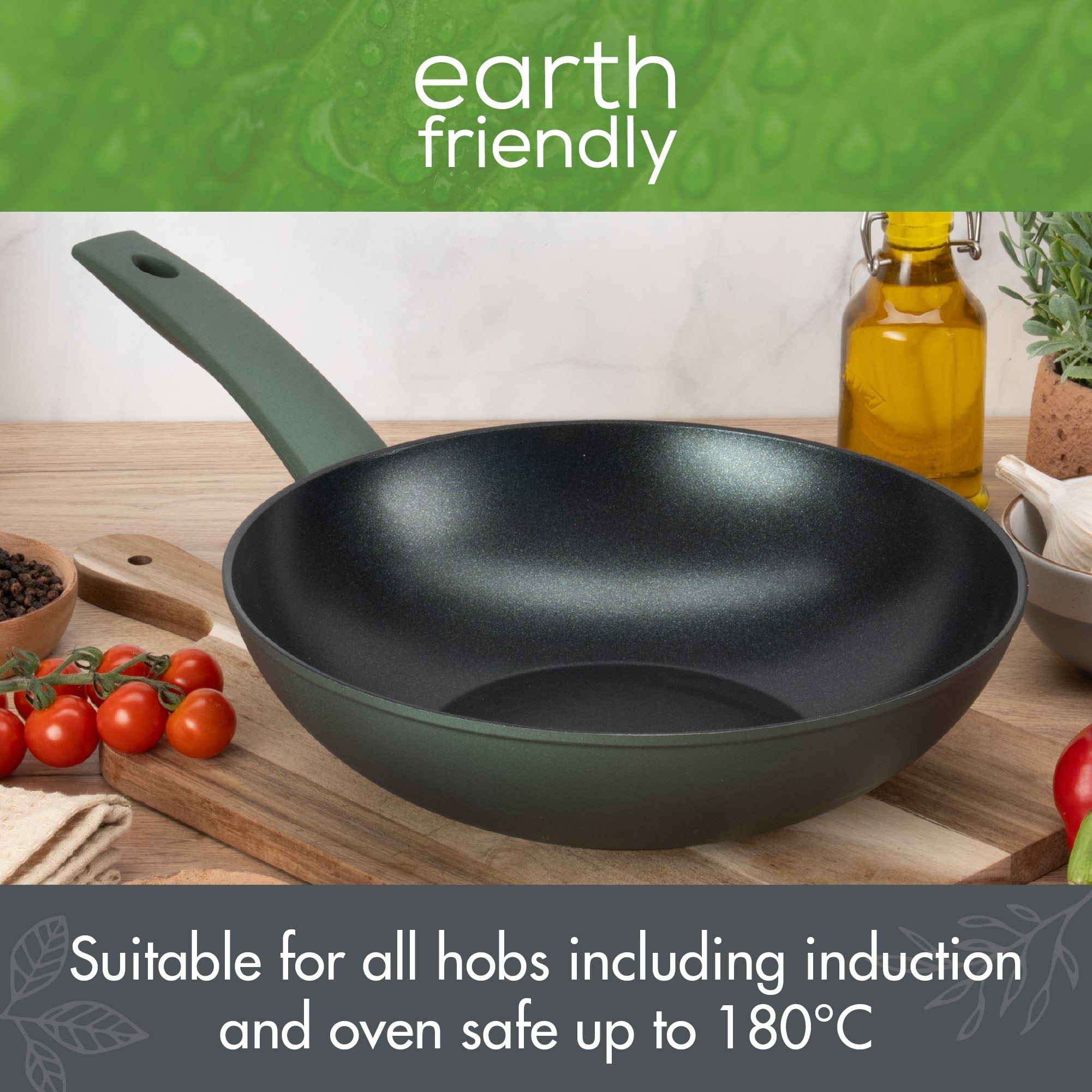 Earth Friendly Non-Stick 28cm Wok All Hobs