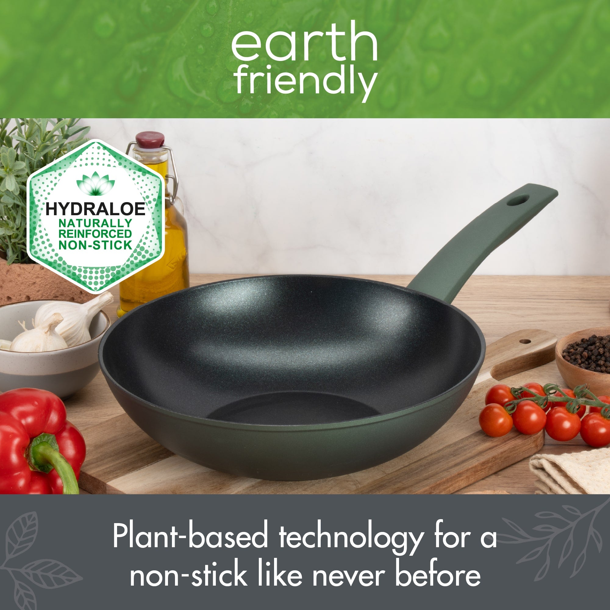 Earth Friendly Non-Stick 28cm Wok Plant Based