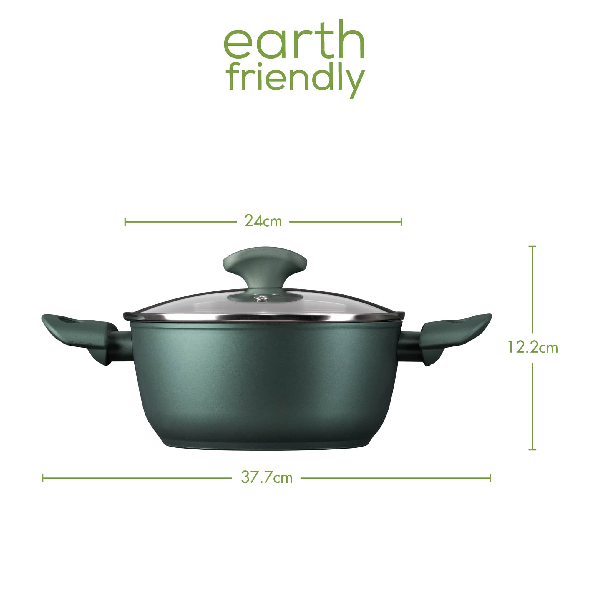 Earth Friendly Stock Pot & Lid Dimensions