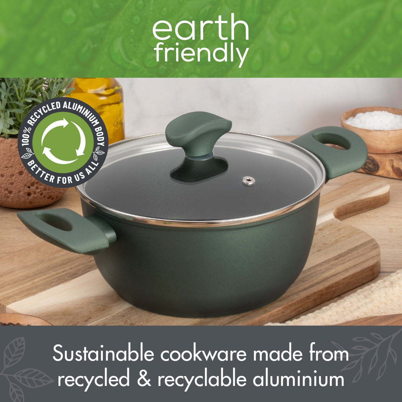 Earth Friendly Stock Pot & Lid Recyclable