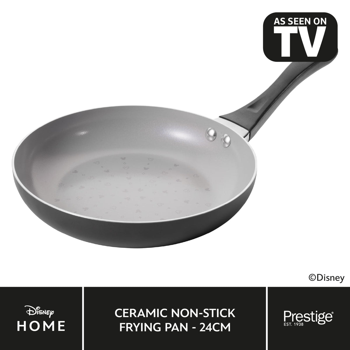Disney Monochrome Mickey Mouse Ceramic Non Stick Frying Pan Two Sizes