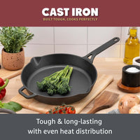 Cast Iron: Casserole & Glass Lid - 5.7L, Frying Pan & Grill Pan Set - 3 Pieces