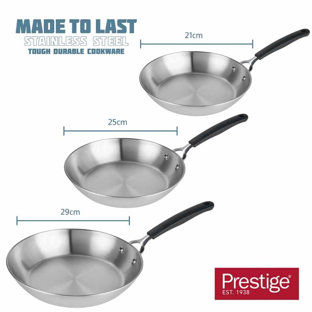 Made to Last: Stainless Steel Frying Pan Complete Set