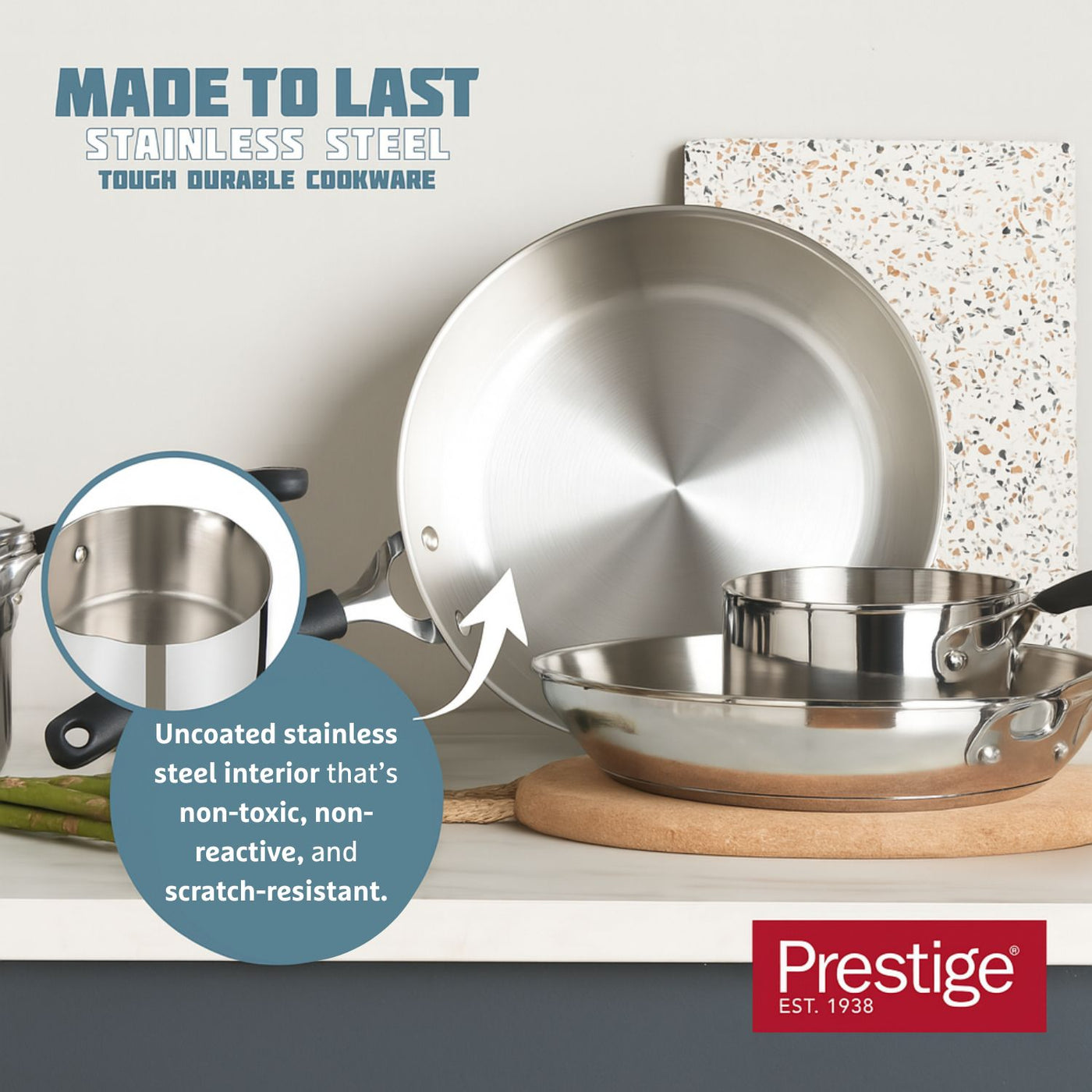 Made to Last: Stainless Steel Frying Pan Set