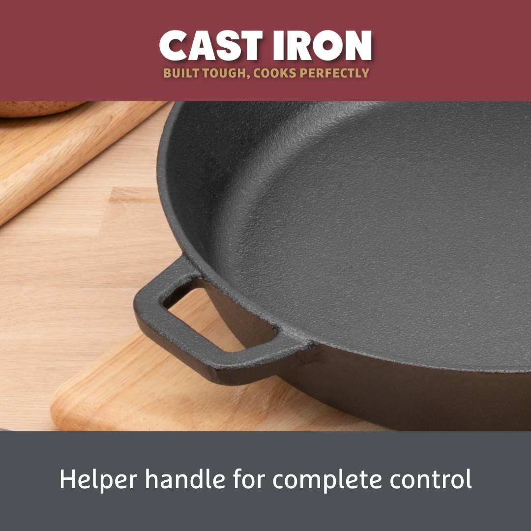 Cast Iron: Frying Pan & Grill Pan Set - 3 Pieces