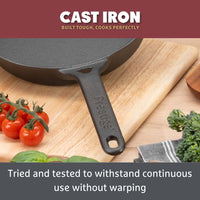 Cast Iron: Casserole & Glass Lid - 5.7L, Frying Pan & Grill Pan Set - 3 Pieces