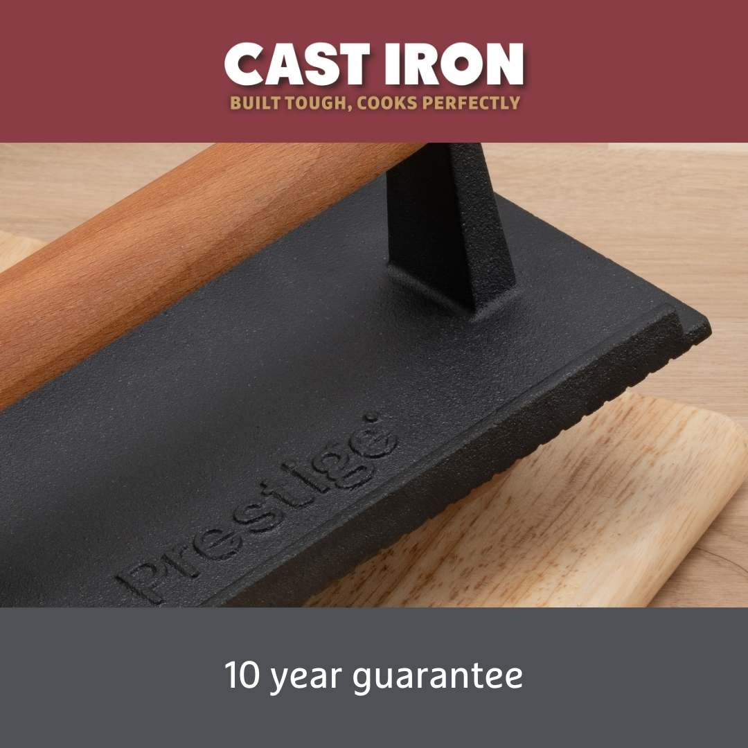 Cast Iron: Grill Burger Press 10 Year Guarantee