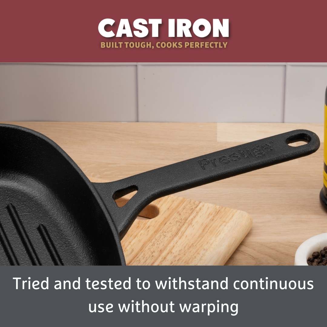Cast Iron: Frying Pan & Grill Pan Set - 3 Pieces