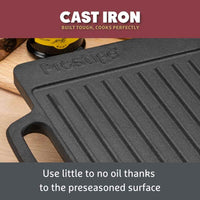 Cast Iron: Double Griddle Pan & Burger Grill Press - 2 Pieces