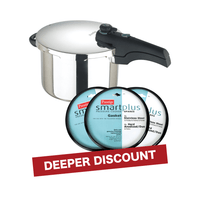 Induction 6 Litre Pressure Cooker & Gasket Spares Set