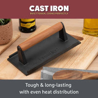 Cast Iron: Grill Burger Press Heat Distribution