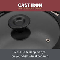 Cast Iron: Casserole & Glass Lid - 5.7L, Frying Pan & Grill Pan Set - 3 Pieces