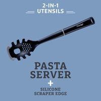 2-in-1 Kitchen Utensil - Pasta Server with Silicone Edge