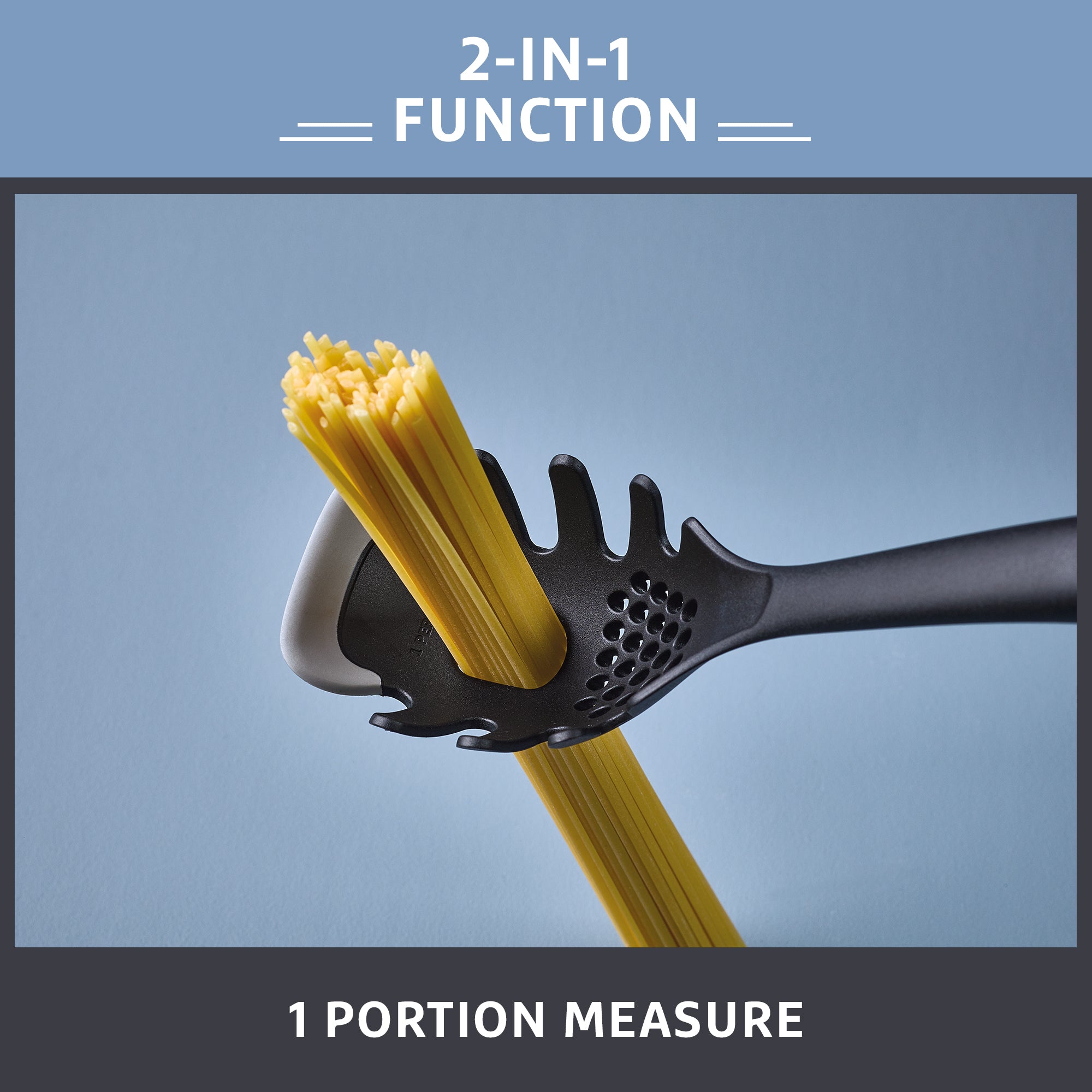 2-in-1 Kitchen Utensil - Pasta Server with Silicone Edge