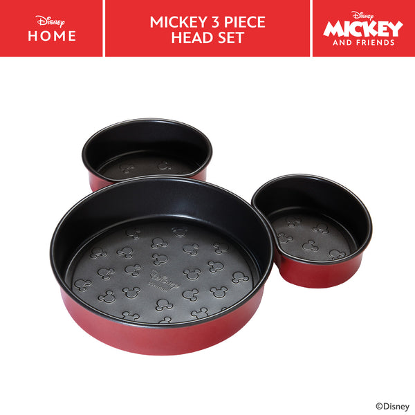 Disney Bake with Mickey: Non-Stick Mickey Head Cake Tins - 3 Piece