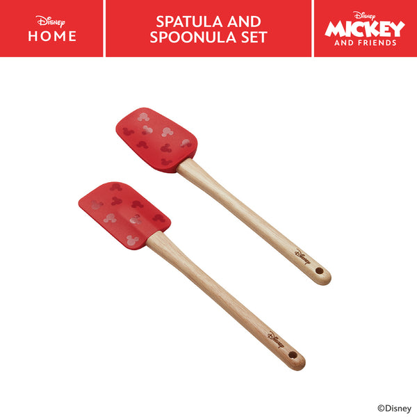 Disney Bake with Mickey: Silicone Spatula Set of 2 with Wooden Handles