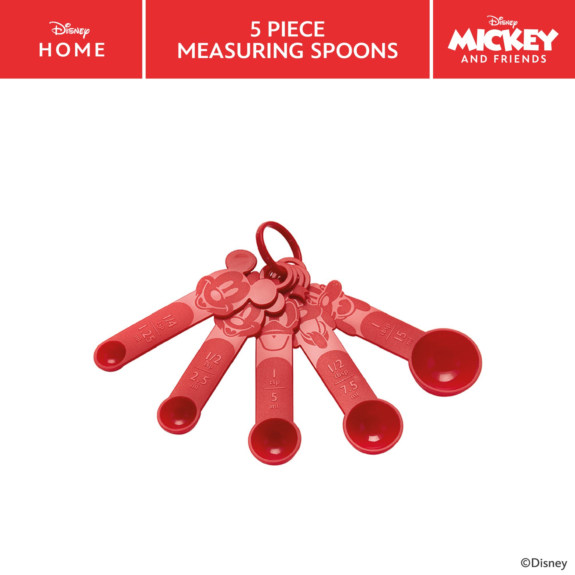 Disney Bake Mickey Nesting Measuring Spoon Set 5 Piece