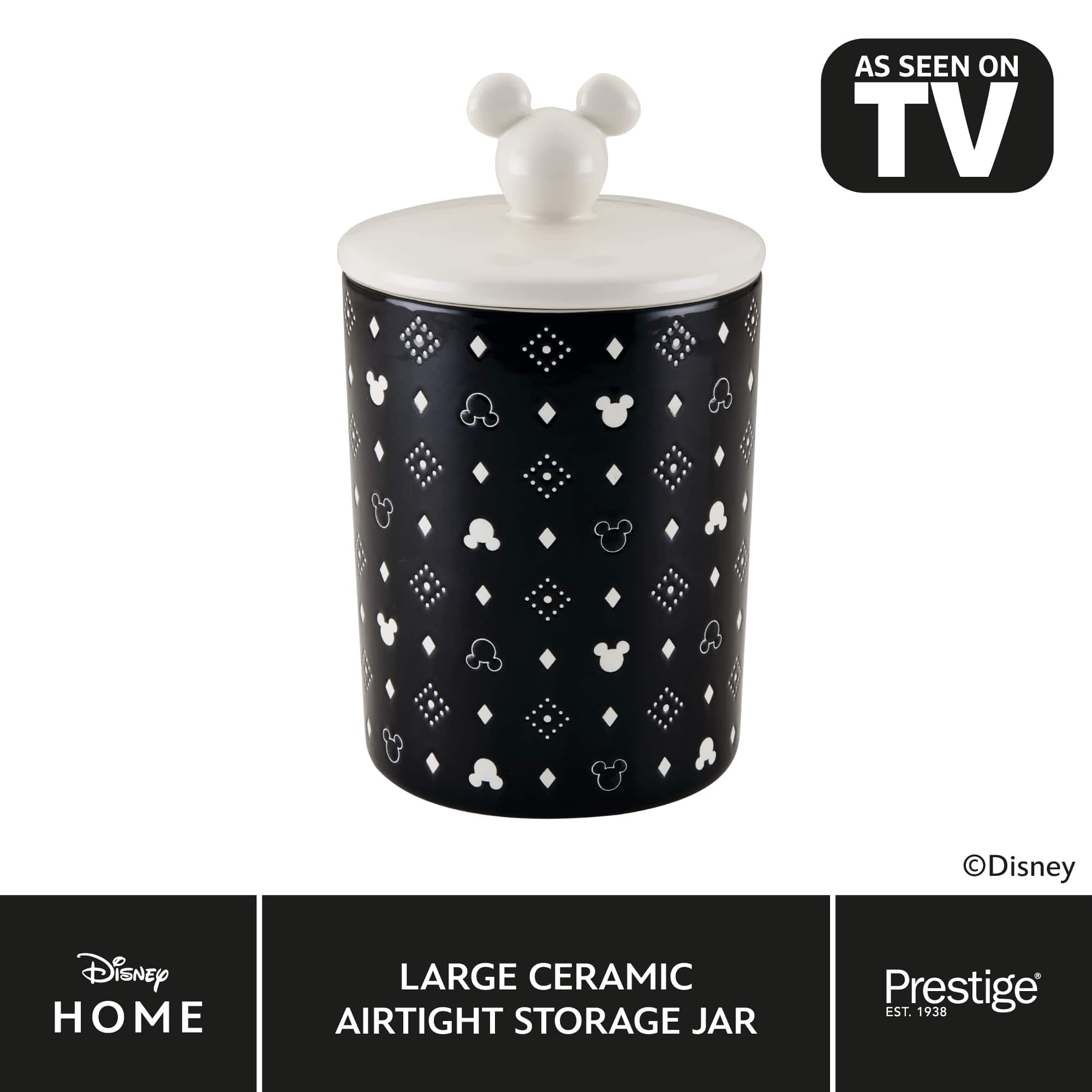 Disney Monochrome Mickey Mouse: Ceramic Airtight Storage Jar