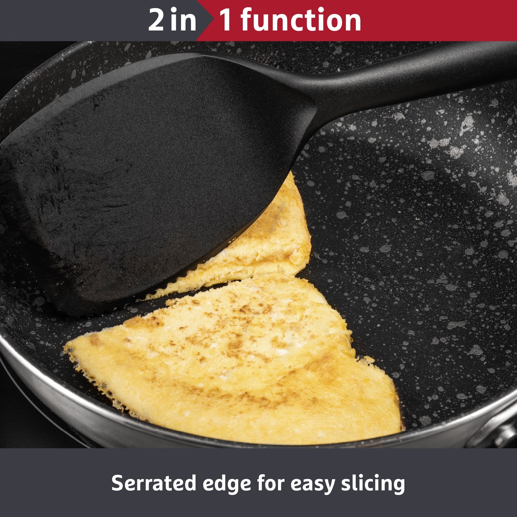 Prestige 2-in-1 Kitchen Tools - Solid Turner Serrated Edge
