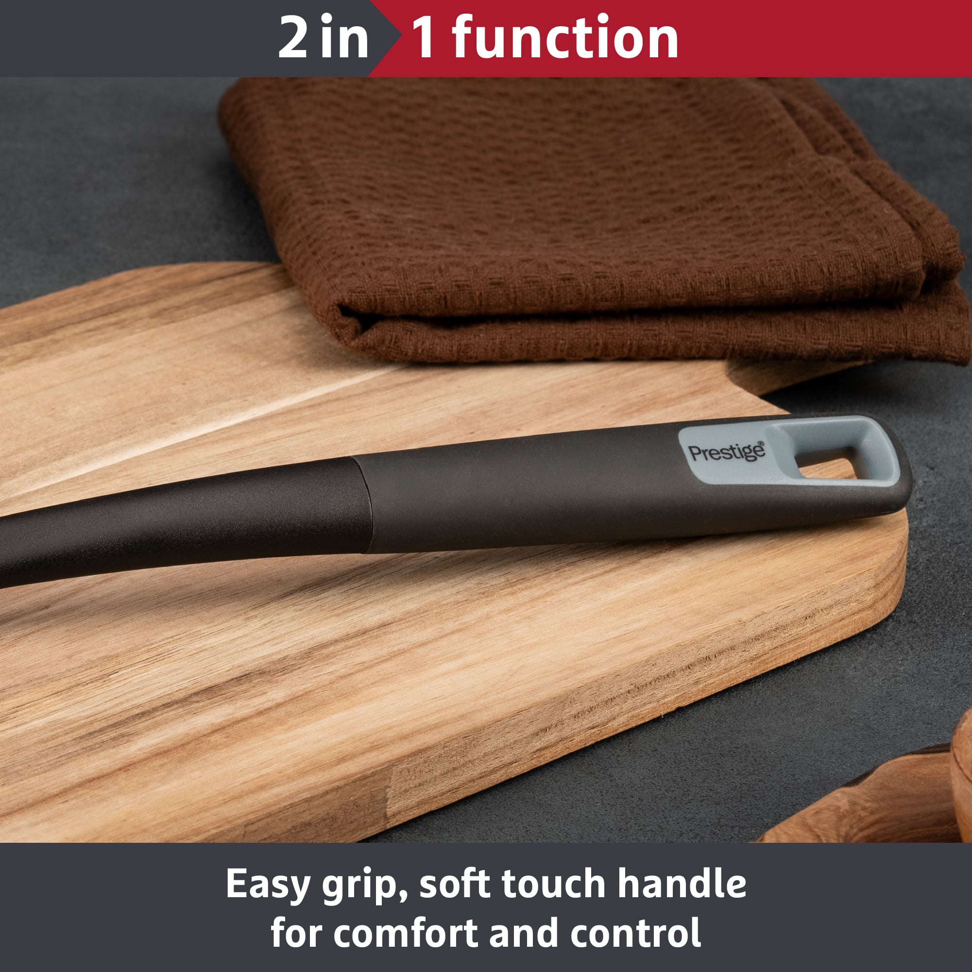 Prestige 2-in-1 Kitchen Tools - Solid Turner Easy Grip