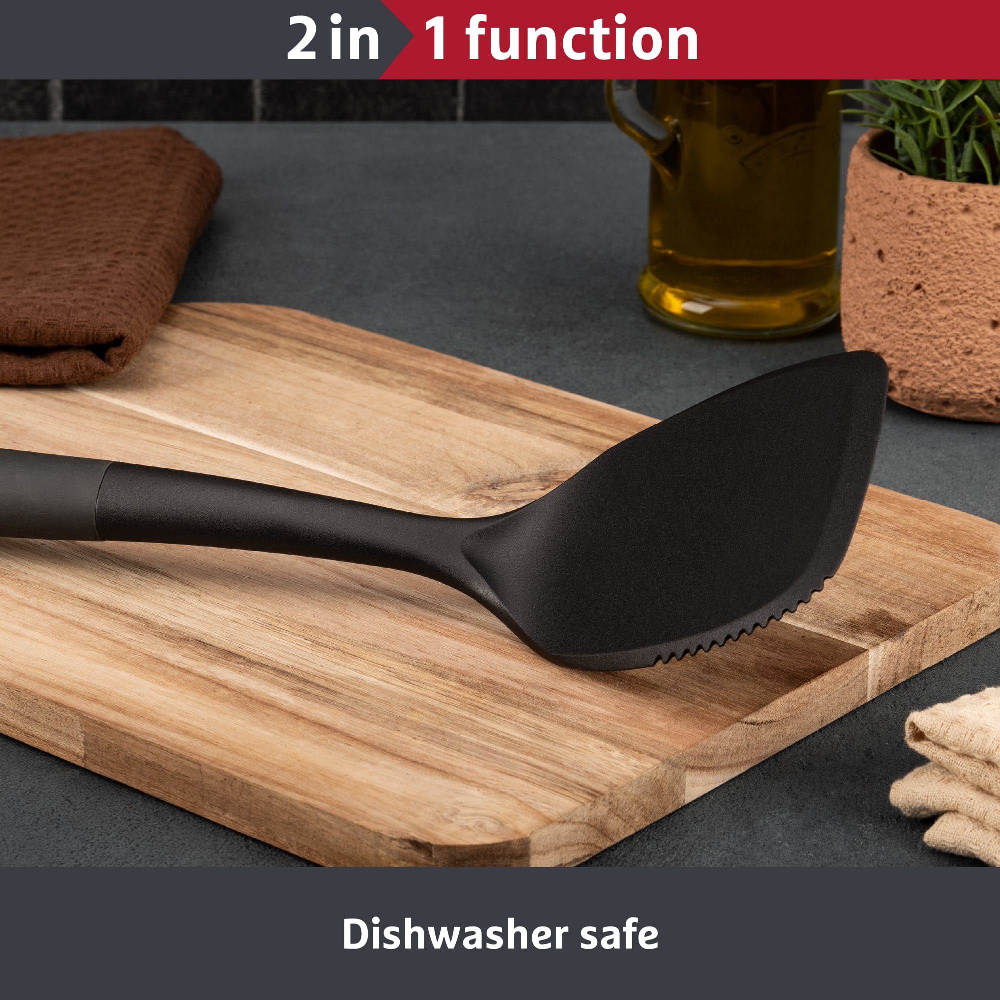 Prestige 2-in-1 Kitchen Tools - Solid Turner Dishwasher Safe