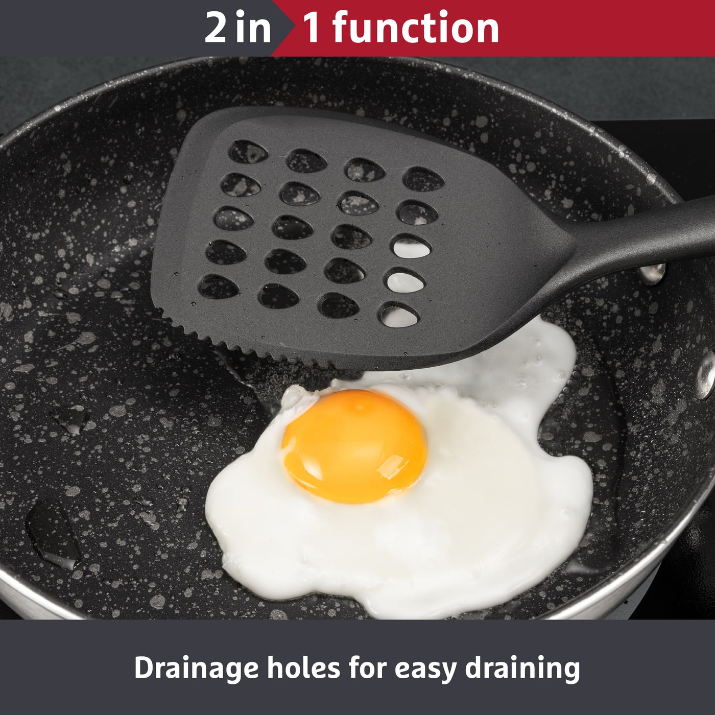 Prestige 2-in-1 Kitchen Tools - Slotted Turner Drainage Holes