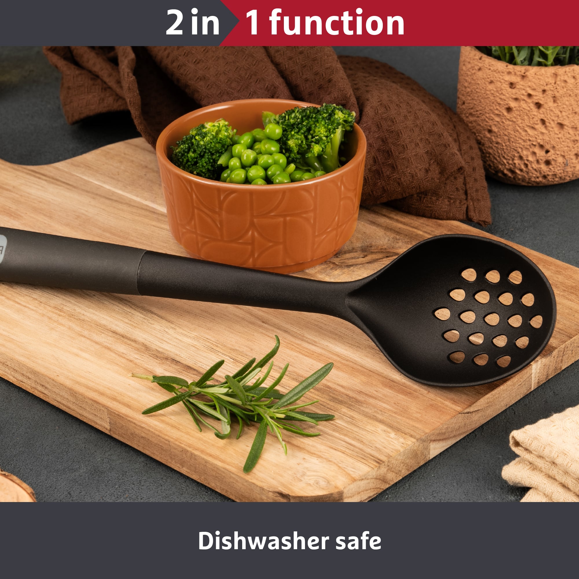 Prestige 2-In-1 Kitchen Tools - Slotted Spoon Dishwasher Safe