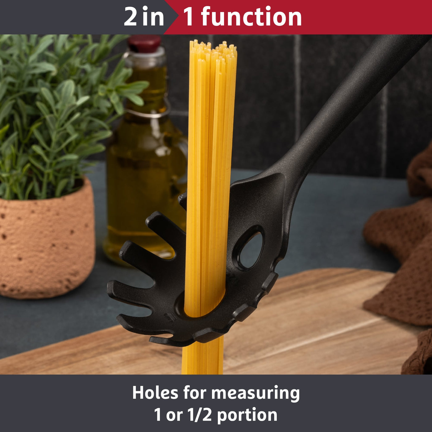 Prestige 2-in-1 Kitchen Tools - Spaghetti Server Measuring Spoon