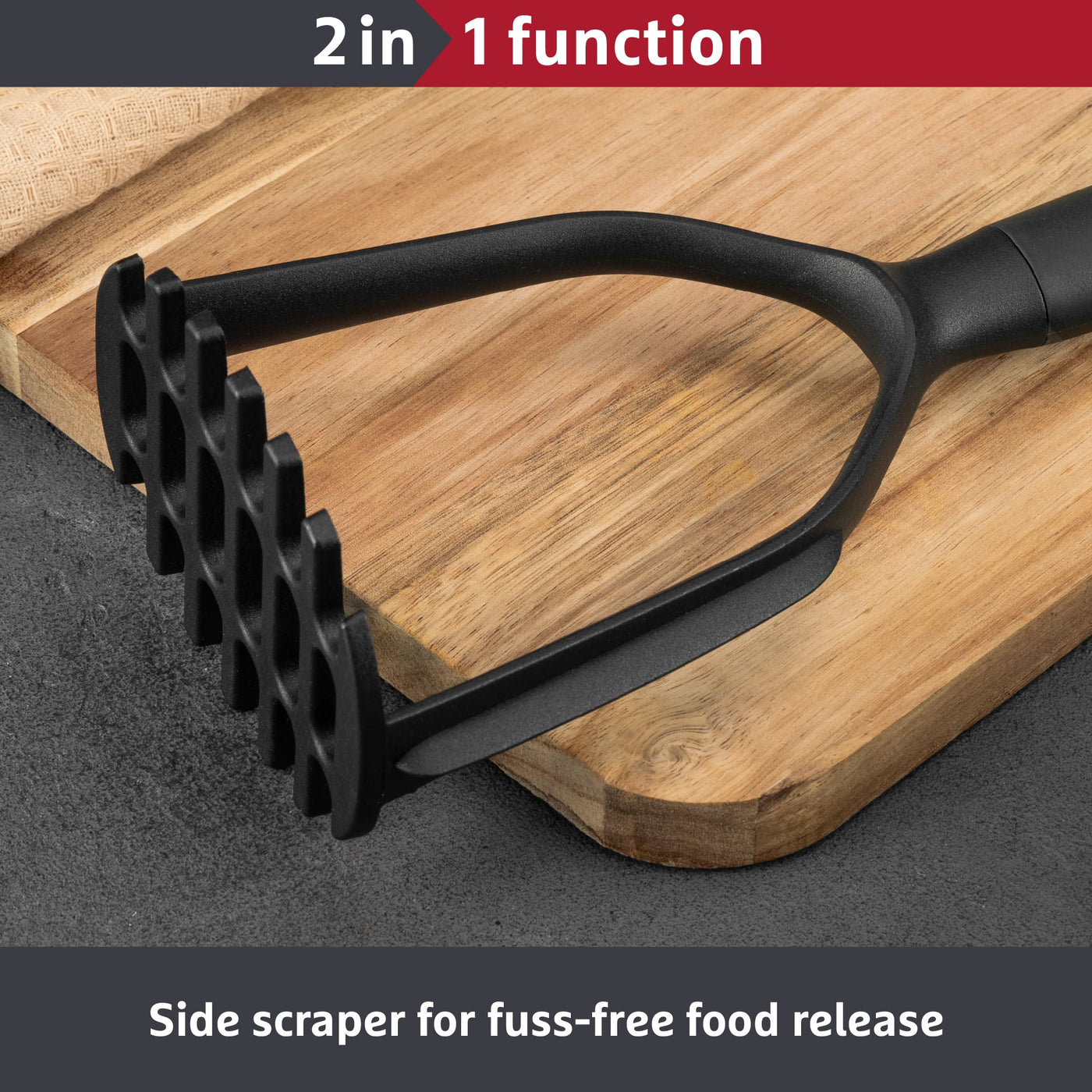 Prestige 2-in-1 Tools Masher & Side Scraper